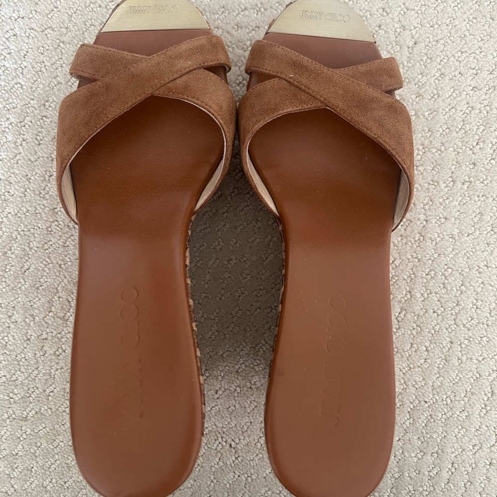 Jimmy Choo Brown Suede Sandals